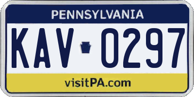 PA license plate KAV0297