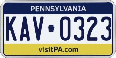 PA license plate KAV0323