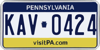 PA license plate KAV0424
