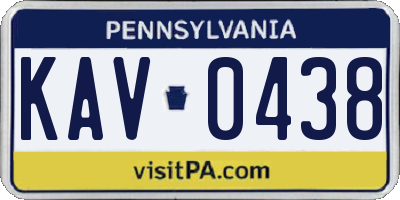 PA license plate KAV0438