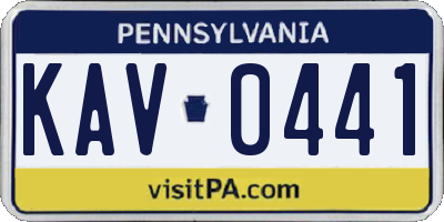 PA license plate KAV0441