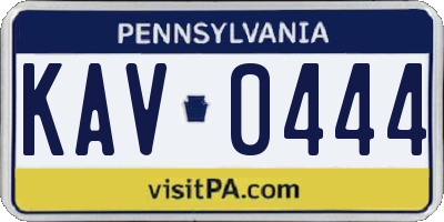 PA license plate KAV0444