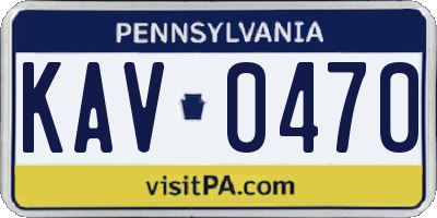 PA license plate KAV0470