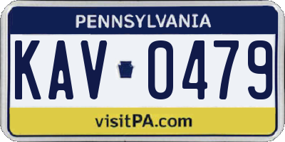 PA license plate KAV0479