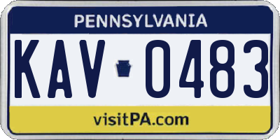 PA license plate KAV0483
