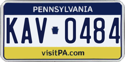 PA license plate KAV0484