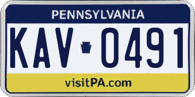 PA license plate KAV0491