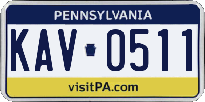 PA license plate KAV0511