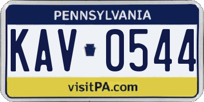 PA license plate KAV0544