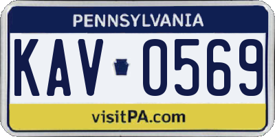 PA license plate KAV0569