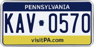 PA license plate KAV0570