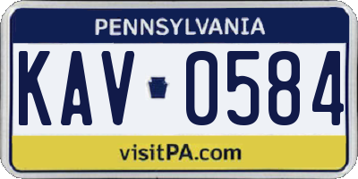 PA license plate KAV0584