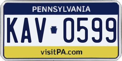 PA license plate KAV0599