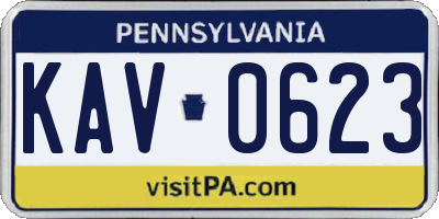 PA license plate KAV0623