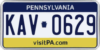 PA license plate KAV0629