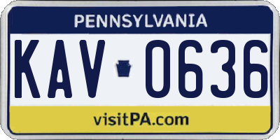 PA license plate KAV0636