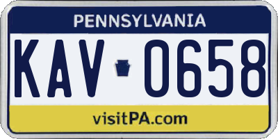 PA license plate KAV0658