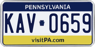 PA license plate KAV0659