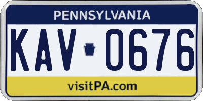 PA license plate KAV0676