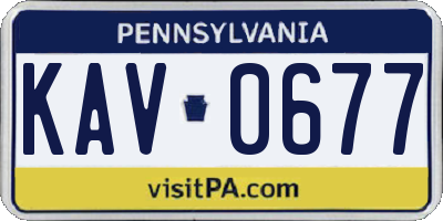PA license plate KAV0677