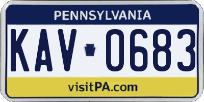 PA license plate KAV0683