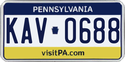 PA license plate KAV0688