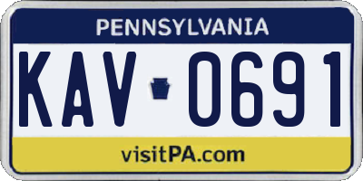 PA license plate KAV0691