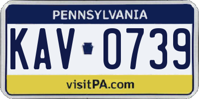 PA license plate KAV0739