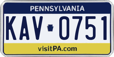 PA license plate KAV0751
