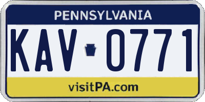 PA license plate KAV0771