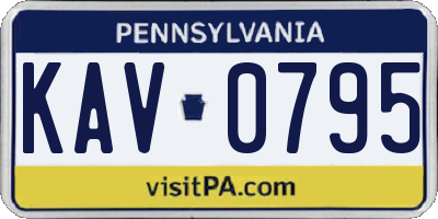 PA license plate KAV0795