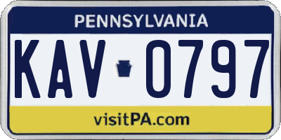 PA license plate KAV0797