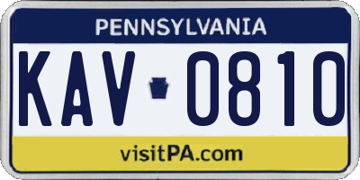 PA license plate KAV0810