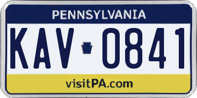 PA license plate KAV0841