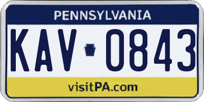PA license plate KAV0843