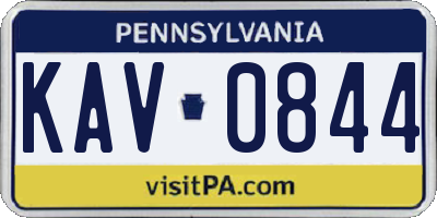 PA license plate KAV0844