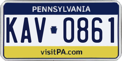 PA license plate KAV0861