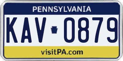 PA license plate KAV0879