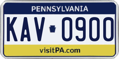 PA license plate KAV0900