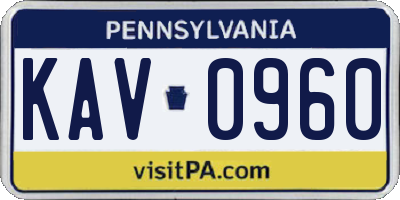 PA license plate KAV0960