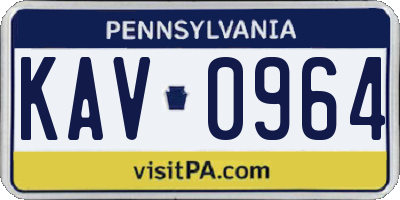 PA license plate KAV0964