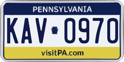 PA license plate KAV0970