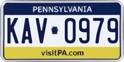 PA license plate KAV0979
