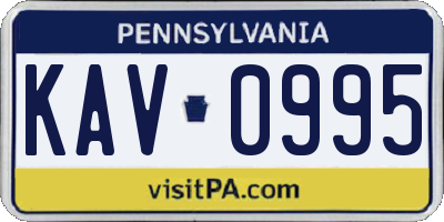 PA license plate KAV0995