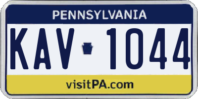 PA license plate KAV1044