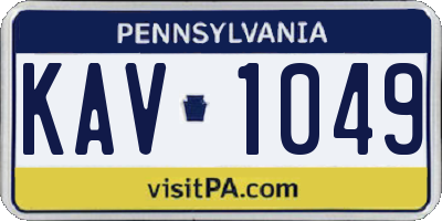 PA license plate KAV1049