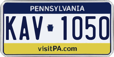 PA license plate KAV1050