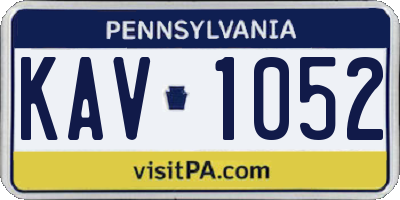 PA license plate KAV1052