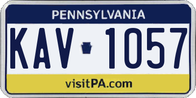 PA license plate KAV1057