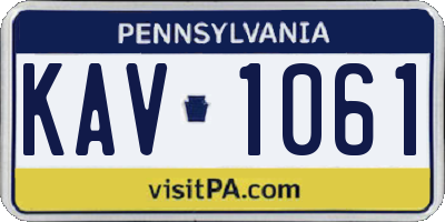 PA license plate KAV1061